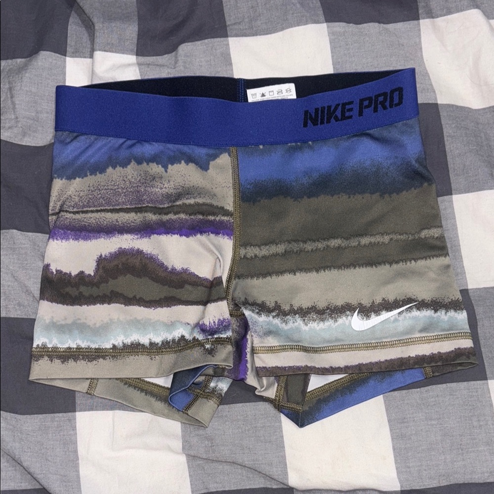 Nike Pro Spandex with Blue and Purple Waves